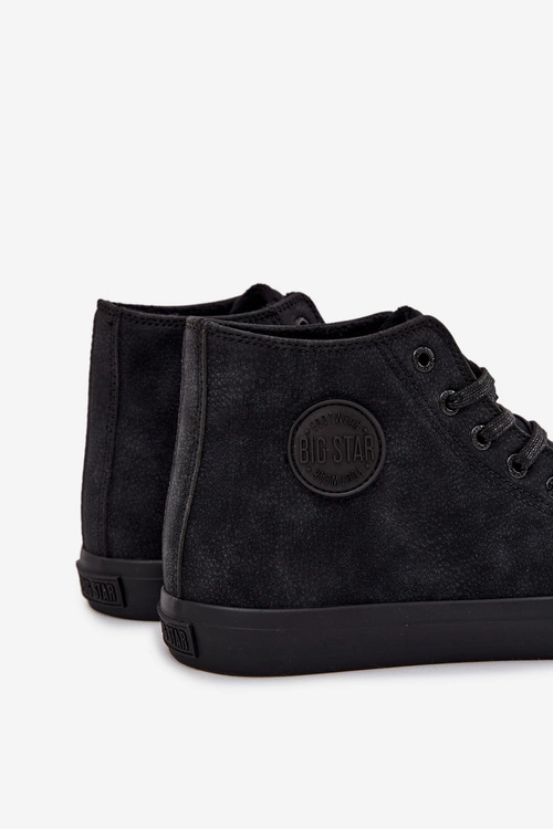 Trampki Męskie Ocieplane Z Eko Skóry Big Star OO174247 HI-POLY SYSTEM Czarne