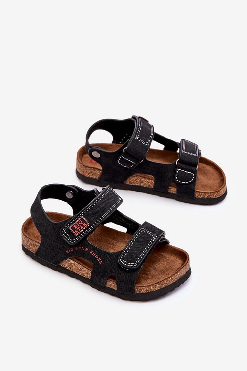 Dziecięce Lekkie Sandałki Na Rzepy Big Star LL374141 Czarne