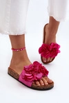 Damskie Klapki Z Kwiatami Fuksja Lulania