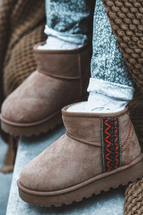 Śniegowce Botki Ocieplane Dziecięce Camel Leonora