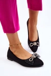 Damskie Baleriny W Szpic Z Ozdobną Kokardą Czarne Luminous