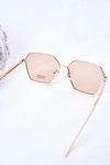 Geometryczne Okulary Przeciwsłoneczne Beżowe