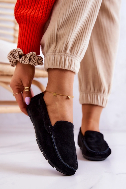 Damskie Zamszowe Mokasyny Big Star JJ274654 Czarne