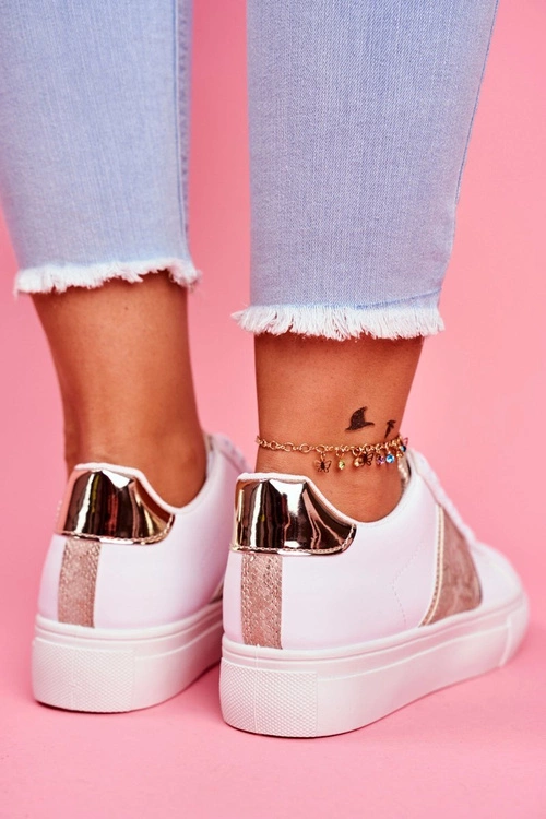 Sportowe Damskie Buty Biało Złote Keep Going