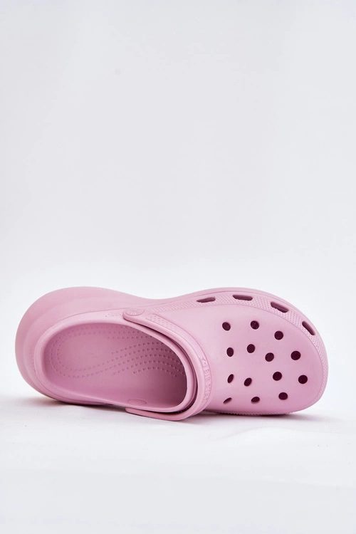 Piankowe Klapki Damskie Na Masywnej Podeszwie Big Star RR274A120 Różowe