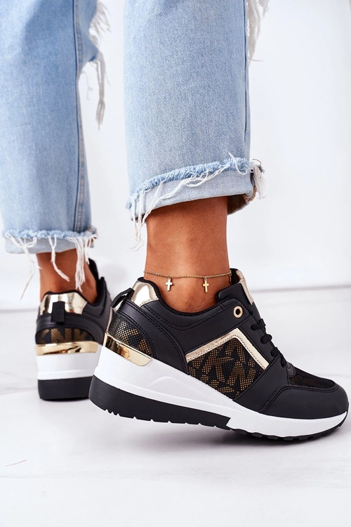 Sneakersy Na Koturnie Czarne Weekend