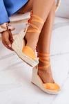 Espadryle Sandały Na Koturnie Pomarańczowe Terrific 