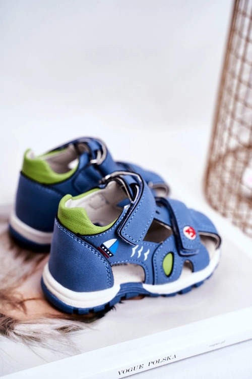 Sandały Dziecięce na Rzepy Niebieskie Nubira