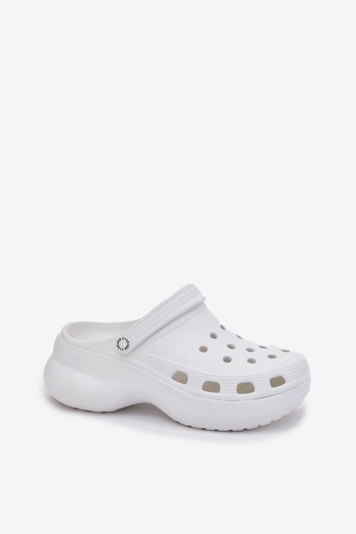 Piankowe Klapki Damskie Na Masywnej Podeszwie Big Star RR274A119 Białe