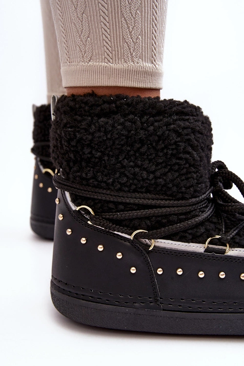 Damskie Ocieplane Śniegowce Czarne Rohes