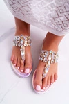 Sandały Japonki Z Kryształami Lu Boo Różowe