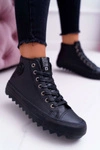 Trampki Damskie Big Star Wysokie Ocieplane Czarne EE274110