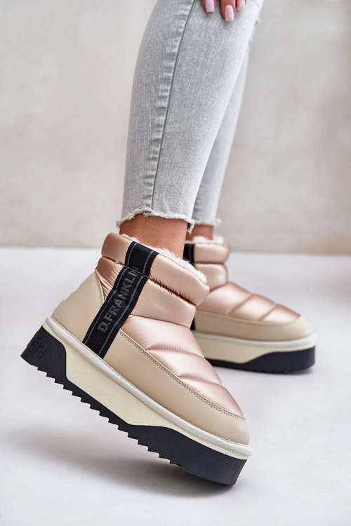 Niskie Śniegowce Na Grubej Podeszwie D.Franklin DFSH371010 Beżowe