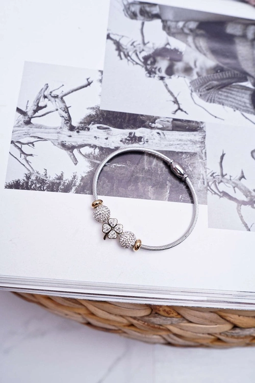 Damska Bransoleta Z Cyrkoniami Złota Koniczyna Kirby