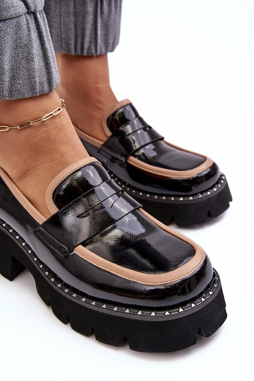 Skórzane Damskie Mokasyny D&A MR870-32 Czarne