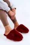 Damskie Futrzane Papcie Bordowe Sheryl