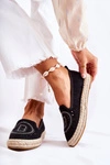 Ażurowe Wsuwane Damskie Espadryle Czarne Meredith