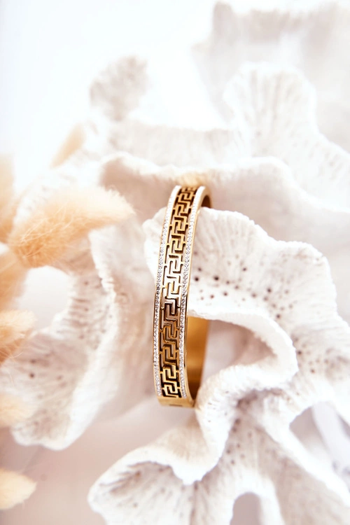 Damska Bransoletka Stalowa Na Zatrzask Z Cyrkoniami Złota