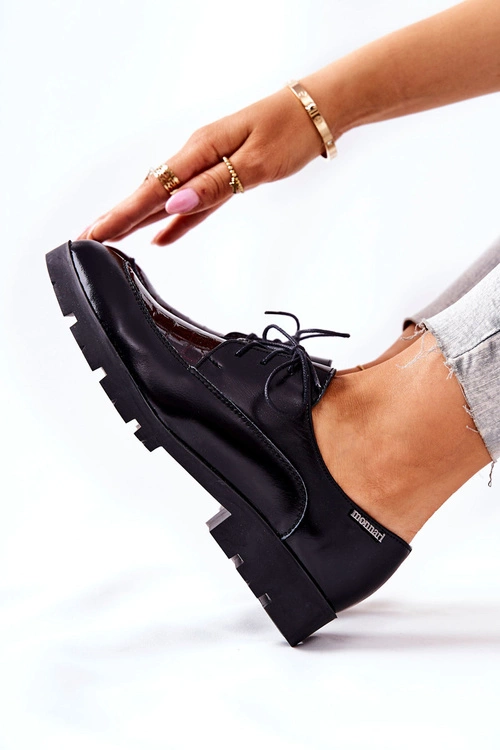 Skórzane Półbuty Monnari M73/1 Czarne