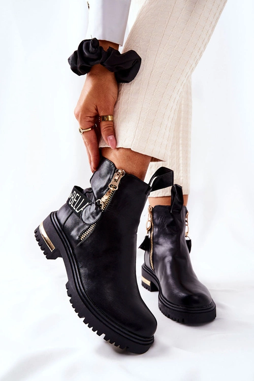 Klasyczne Botki Z Paskiem Czarne Lorie