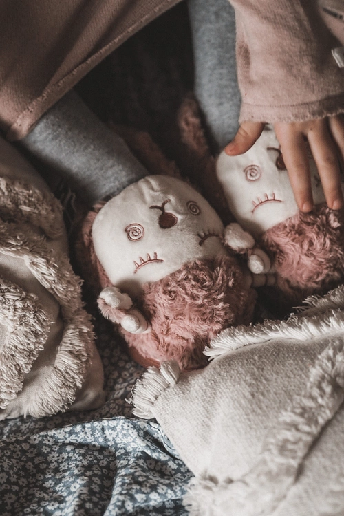 Dziecięce Papcie Baranek Różowe Hollie