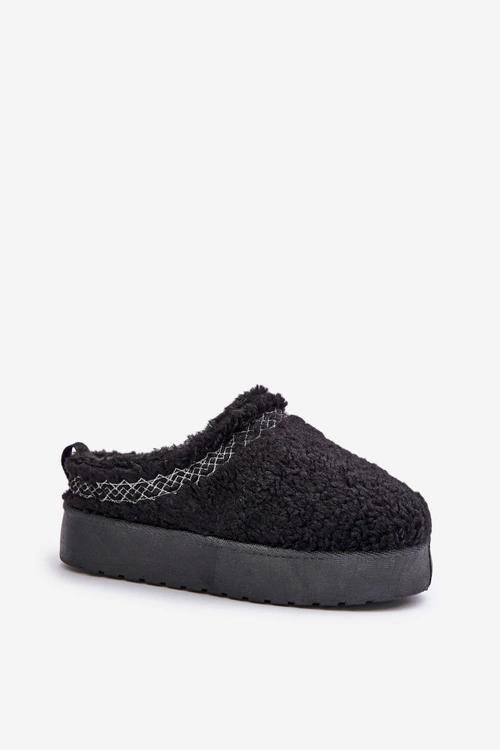 Śniegowce Na Platformie Z Futerkiem Typu Baranek Czarne Mesirra