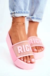 Damskie Klapki Na Platformie Różowe RICH