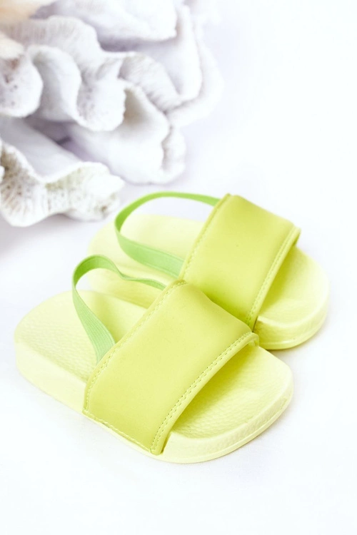 Dziecięce Gumowe Klapki Limonkowe Swimmer