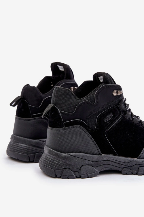 Ocieplane Buty Trekkingowe Męskie Sznurowane Czarne Zerista