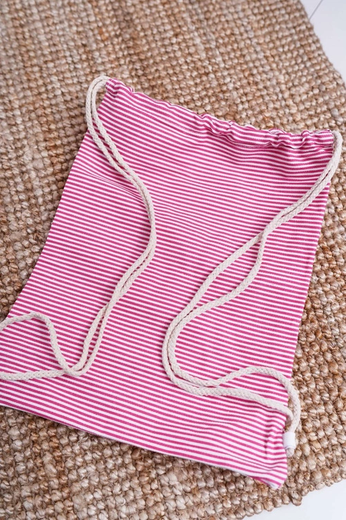 Damska Marynarska Torebka Różowy Worek Plażowy