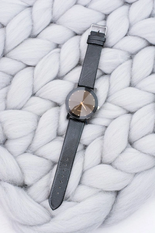 Elegancki Zegarek Damski Czarny na Pasku