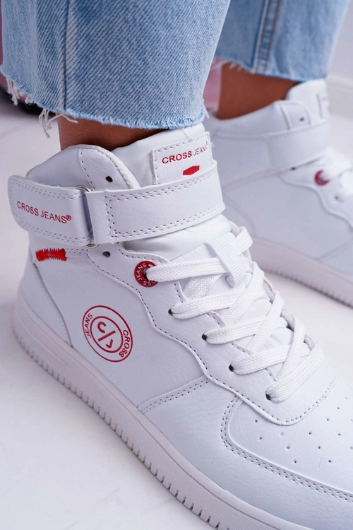 Trampki Damskie Cross Jeans Wysokie Białe EE2R4145C