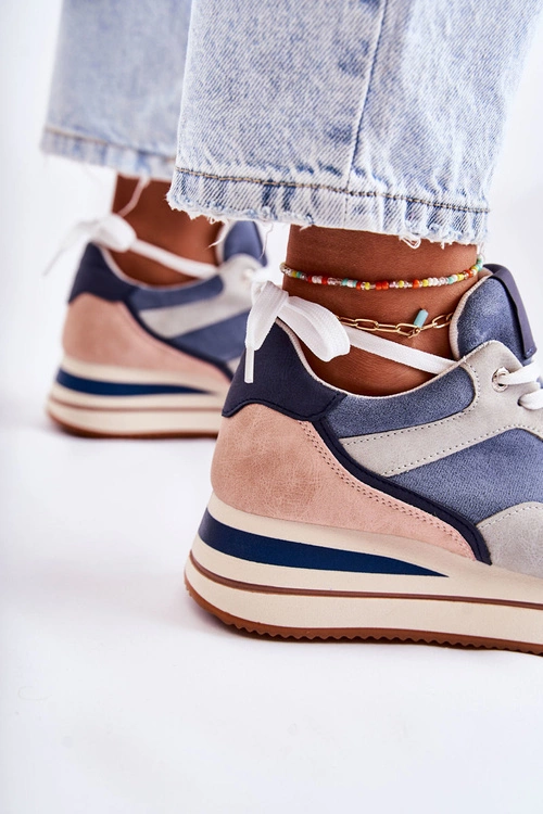 Damskie Zamszowe Buty Sportowe Niebiesko-Szare Elisse