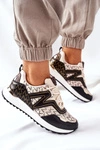 Logowane Sportowe Buty Sneakersy Beżowo-Czarne Always