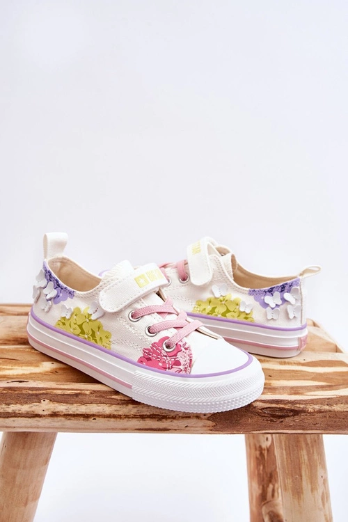 Dziecięce Niskie Trampki Na Rzep Big Star LL374061 Białe