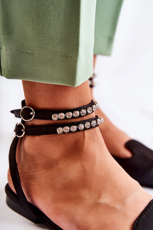 Damskie Sandały Z Noskiem W Szpic Czarne Amisha