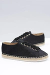 Lu Boo | Czarne Brokatowe Lniane Espadryle Fairy