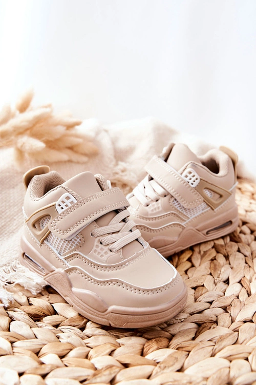 Dziecięce Skórzane Sportowe Buty Beżowe Marisa