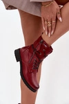 Botki Damskie Workery Bordowe Perfecto