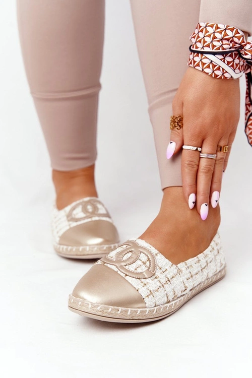 Eleganckie Damskie Espadryle Złote Be My Love