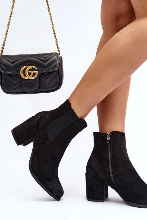 Damskie Botki Na Słupku Czarne Arianti