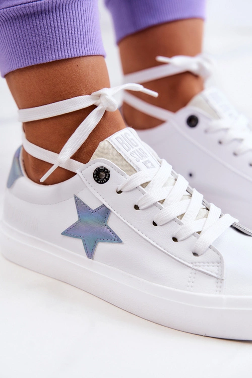 Skórzane Tenisówki Gwiazda Big Star JJ274240 Białe