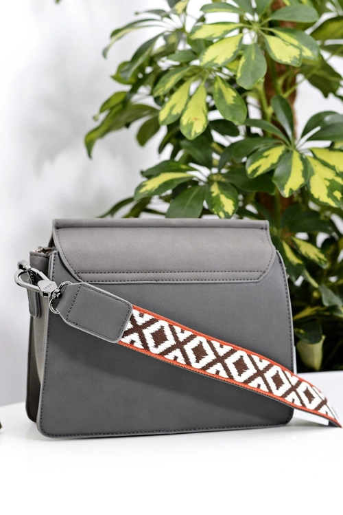 Damska Torebka Szara Listonoszka z Cyrkoniami