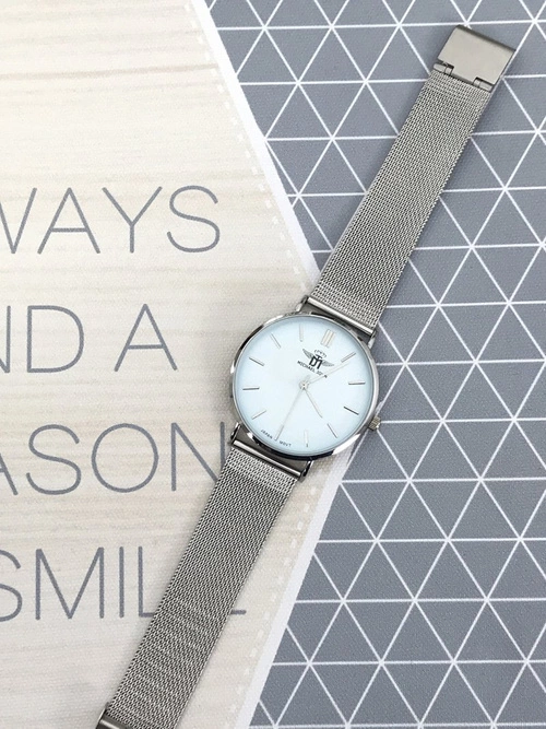 Damski Zegarek Michael John Florence Srebrno Błękitny 40mm