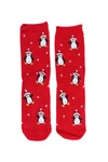 Damskie Skarpetki SOXO Czerwone Z Pingwinkami