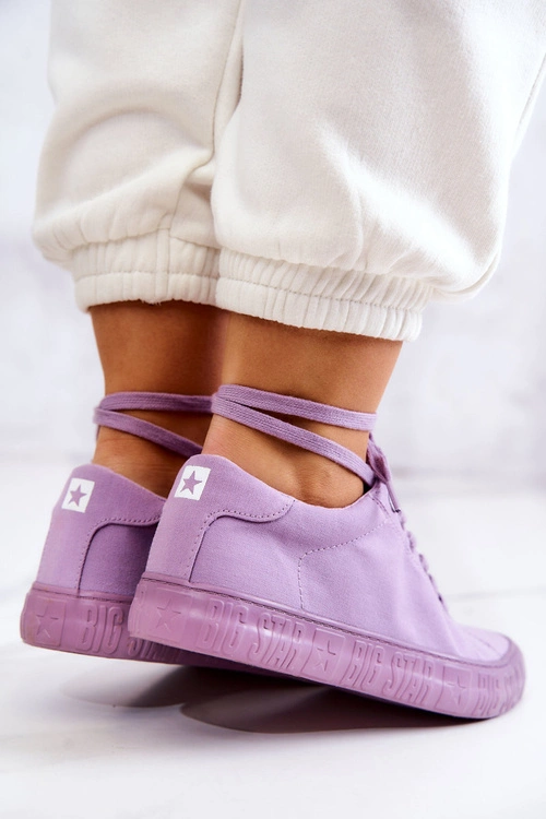 Damskie Niskie Trampki Big Star JJ274416 Fioletowe