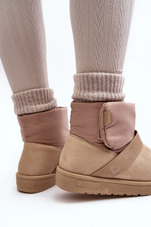 Śniegowce Ocieplane Na Platformie Beżowe Big Star MM274152