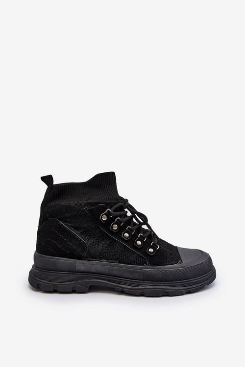 Damskie Trampki Z Elastyczną Cholewką Czarne Kalyne