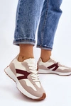 Buty Sportowe Damskie Beżowo-Bordowe Chloette
