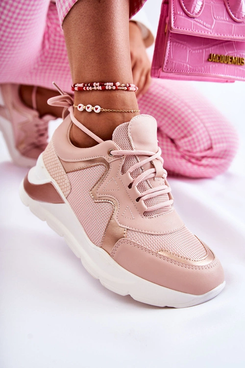Damskie Modne Sneakersy Różowe Allie